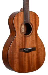 Teton STP103NT Acoustic Parlor Guitar, Solid African Mahogany Top