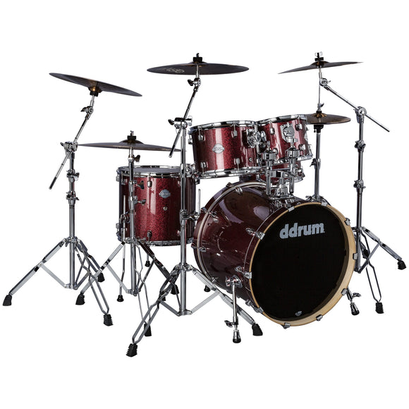 ddrum Dominion Birch 5pc Shell Pack Red Sparkle Wrap